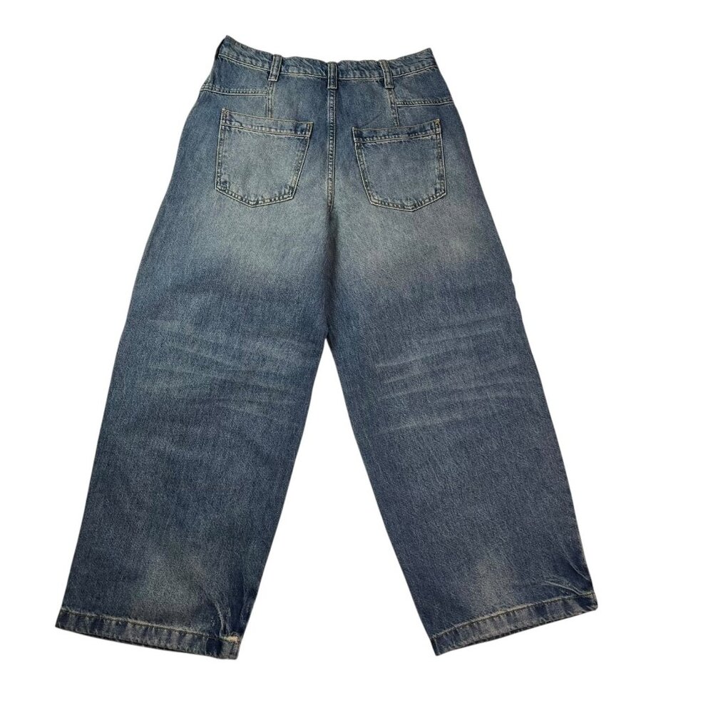 Free People We The Free Twin Flame Cropped Wide Leg Jeans Mid Rise NWOT Size 27 - Picture 3 of 5
